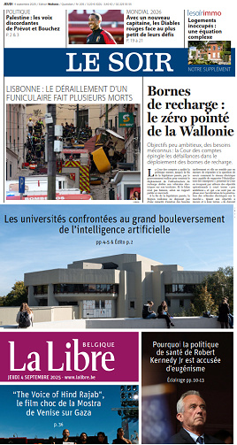 Le Soir + La Libre - 4 Septembre 2025