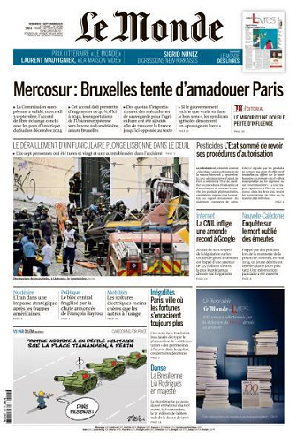 Le Monde du Vendredi 5 Septembre 2025