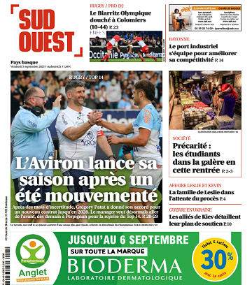 Sud Ouest (2 Éditions) Du Vendredi 5 Septembre 2025