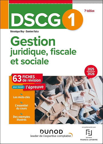 Véronique Roy, Damien Falco - DSCG 1 Gestion juridique, fiscale et sociale - Fiches 2025-2026 (DSCG 1 - Gestion juridique, fiscale et sociale - DSCG 1) (2025)