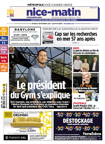 Pack Journaux Groupe Nice-Matin (8 éditions) - 6 Septembre 2025