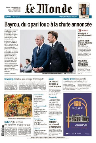 Le Monde du Dimanche 7 et Lundi 8 Septembre 2025