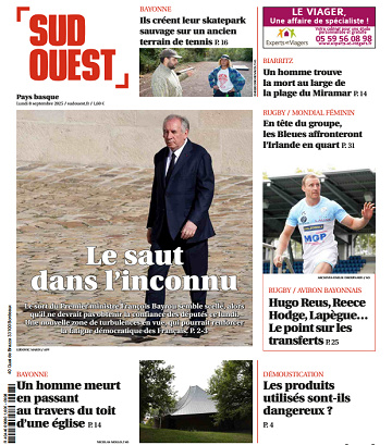 Sud Ouest (2 Éditions) Du Lundi 8 Septembre 2025