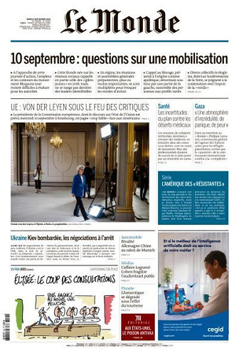 Le Monde du Mardi 9 Septembre 2025