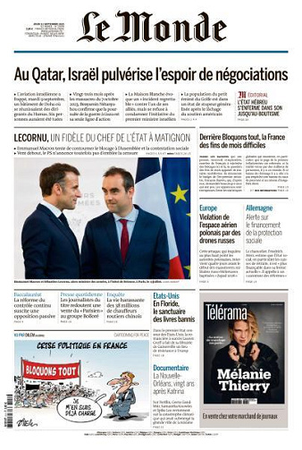 Le Monde du Jeudi 11 Septembre 2025