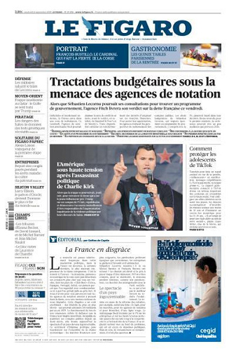Le Figaro du Vendredi 12 Septembre 2025