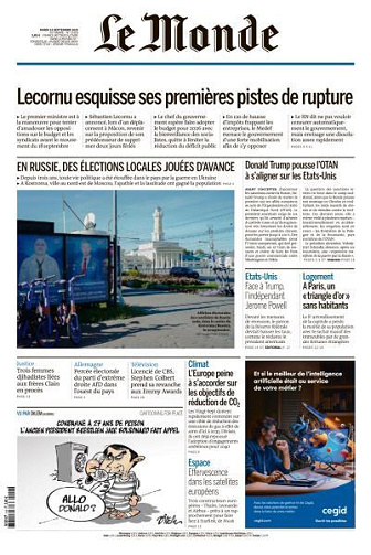 Le Monde du Mardi 16 Septembre 2025