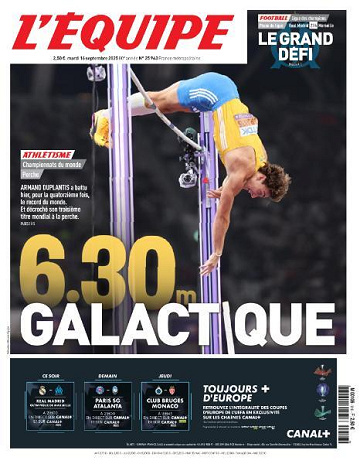 L’equipe du Mardi 16 Septembre 2025