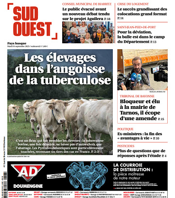 Sud Ouest (2 Éditions) Du Mardi 16 Septembre 2025