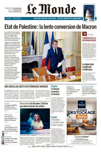 Le Monde du Dimanche 21 et Lundi 22 Septembre 2025