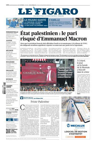 Le Figaro du Lundi 22 Septembre 2025