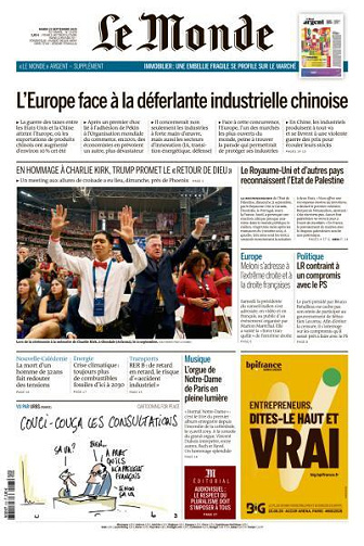 Le Monde du Mardi 23 Septembre 2025