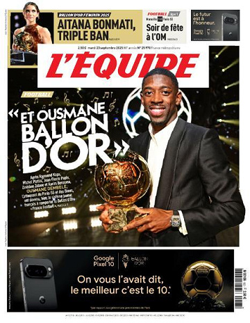 L’equipe du Mardi 23 Septembre 2025