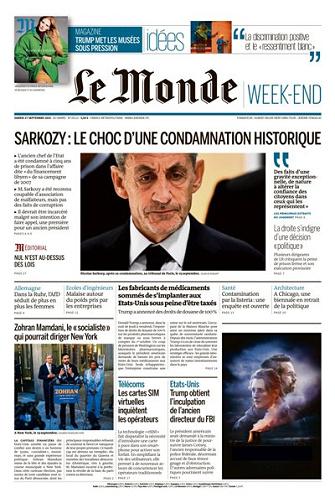 Le Monde du Samedi 27 Septembre 2025
