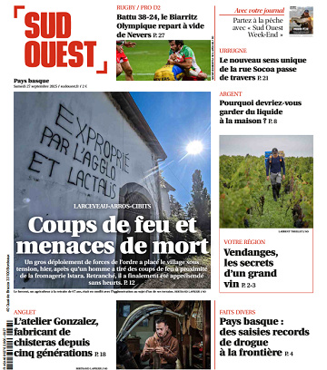 Sud Ouest (2 Éditions) Du Samedi 27 Septembre 2025