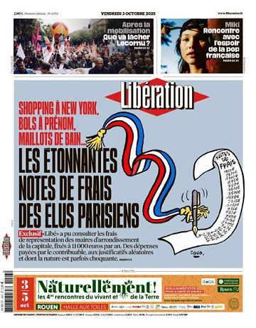 Libération du Vendredi 3 Octobre 2025