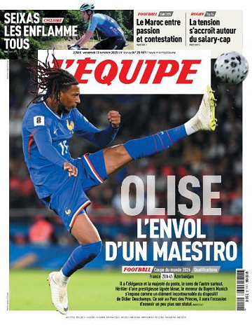 L’equipe du Vendredi 10 Octobre 2025
