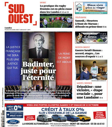 Sud Ouest (2 Éditions) Du Vendredi 10 Octobre 2025