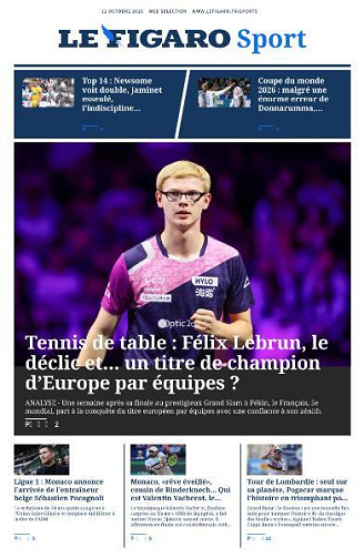 Le Figaro Sport - 12 Octobre 2025