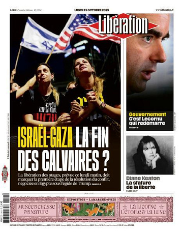 Libération du Lundi 13 Octobre 2025