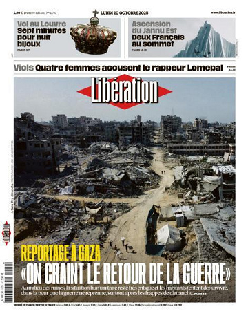 Libération du Lundi 20 Octobre 2025