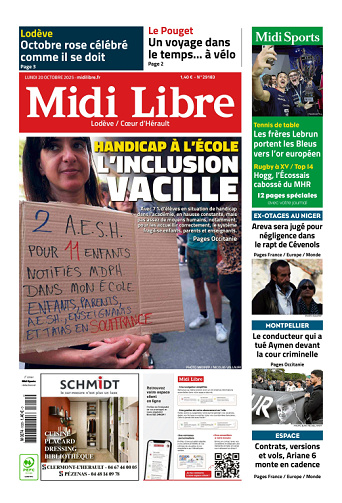 Midi Libre (14 Éditions) Du Lundi 20 Octobre 2025