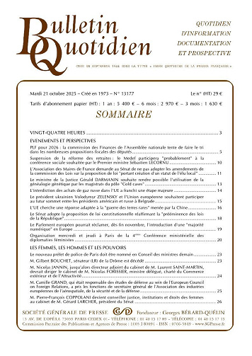 Bulletin Quotidien - 21 Octobre 2025