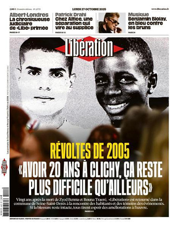 Libération du Lundi 27 Octobre 2025