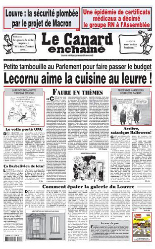 Le Canard enchaîné - 29 Octobre 2025