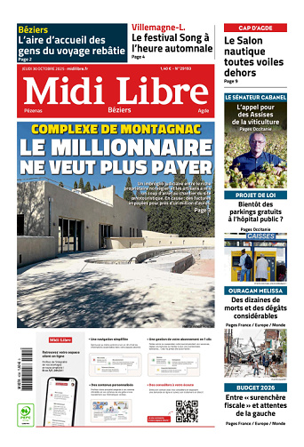 Midi Libre (14 Éditions) Du Jeudi 30 Octobre 2025