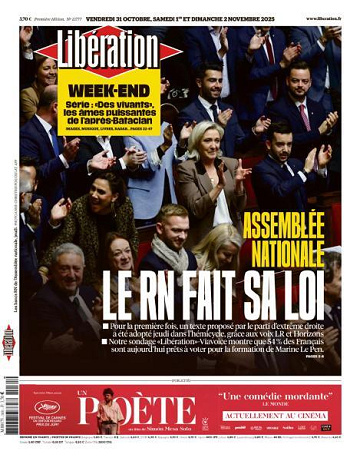 Libération du Vendredi 31 Octobre et 2 Novembre 2025