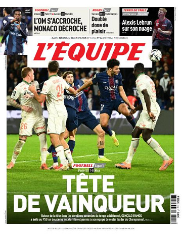 L’equipe du Dimanche 2 Novembre 2025