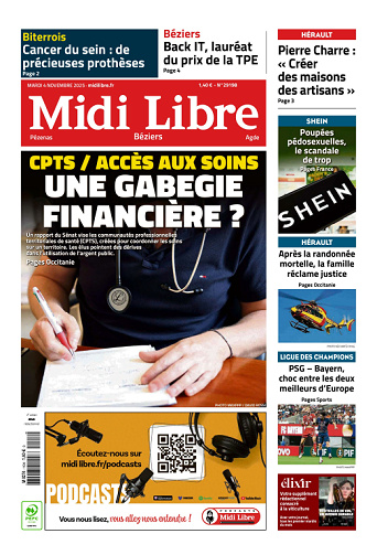 Midi Libre (13 Éditions) Du Mardi 4 Novembre 2025