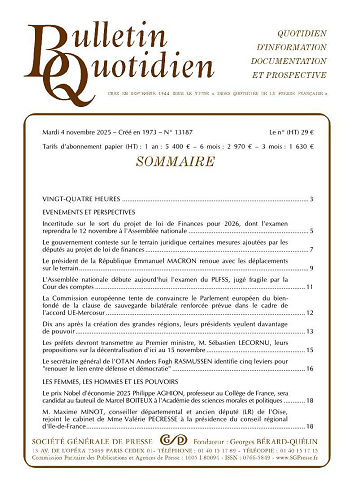 Bulletin Quotidien - 04 Novembre 2025
