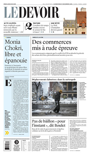 Le Devoir Du Mercredi 11 Novembre 2025