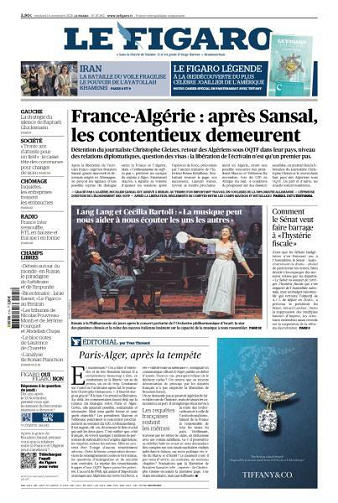 Le Figaro du Vendredi 14 Novembre 2025