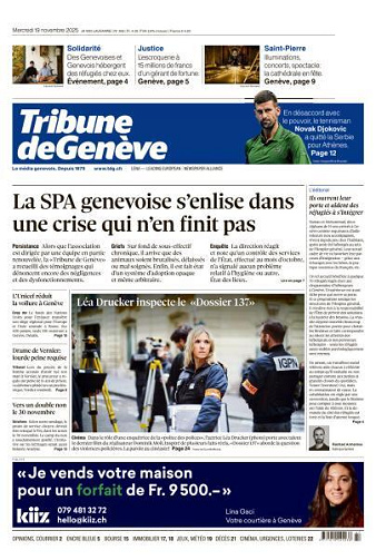 Tribune de Genève - 19 Novembre 2025