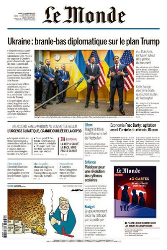 Le Monde du Mardi 25 Novembre 2025