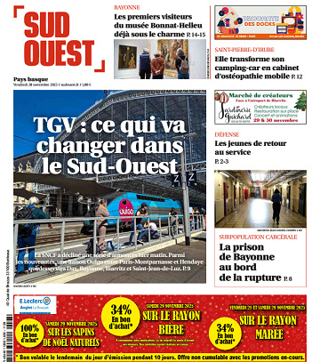 Sud Ouest (2 Éditions) Du Vendredi 28 Novembre 2025