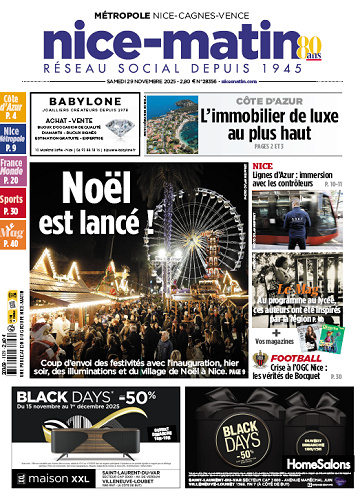 Pack Journaux Groupe Nice-Matin (5 éditions) - 29 Novembre 2025