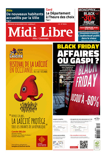Midi Libre (14 Éditions) Du Dimanche 30 Novembre 2025