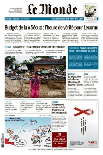 Le Monde du Mercredi 3 Décembre 2025