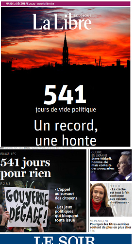 Le Soir + La Libre - 2 Décembre 2025