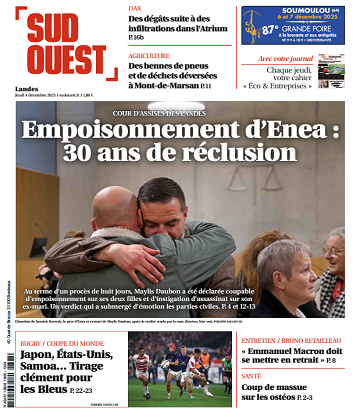 Sud Ouest (2 Éditions) Du Jeudi 4 Décembre 2025