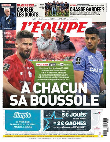 L’equipe du Vendredi 5 Décembre 2025