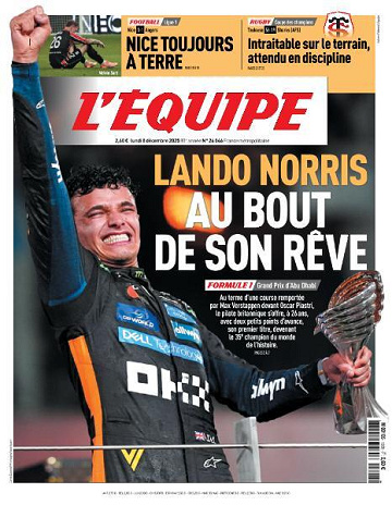 L’equipe du Lundi 8 Décembre 2025