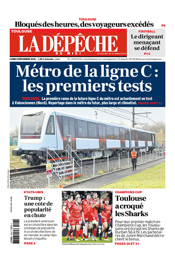 La Dépêche du Midi (15 Éditions) Du Lundi 8 Décembre 2025