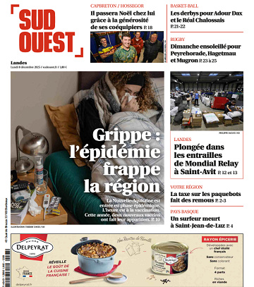 Sud Ouest (2 Éditions) Du Lundi 8 Décembre 2025