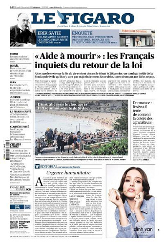 Le Figaro du Lundi 15 Décembre 2025