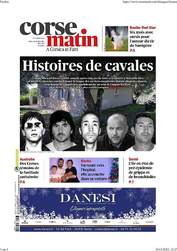 Corse Matin - 16 Décembre 2025